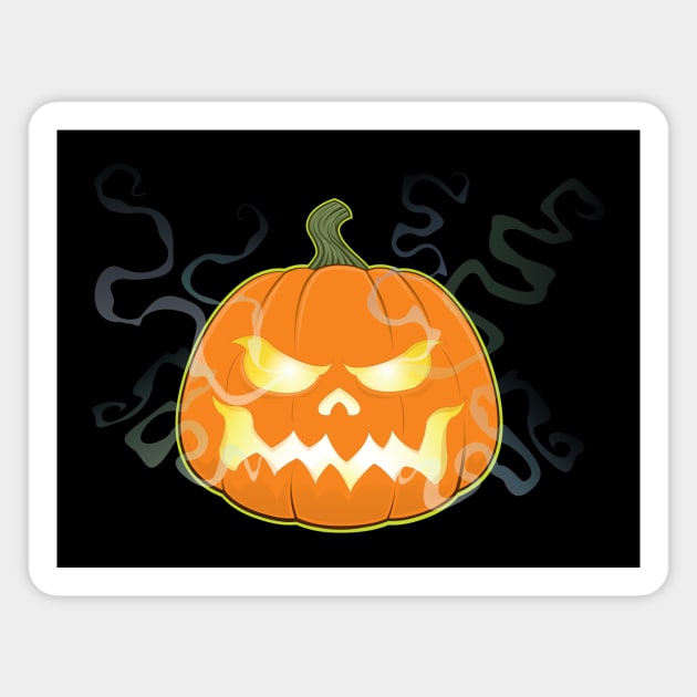 Smokin' Jack O'Lantern Magnet by Hell Creek Studios